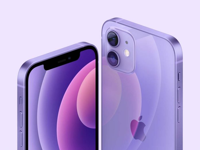 iPhone mini and iPhone 12 in purple