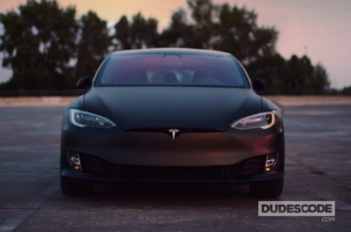 Black Tesla Car