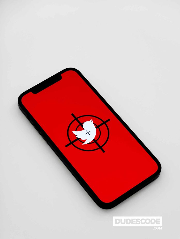 Twitter Logo on iPhone Red